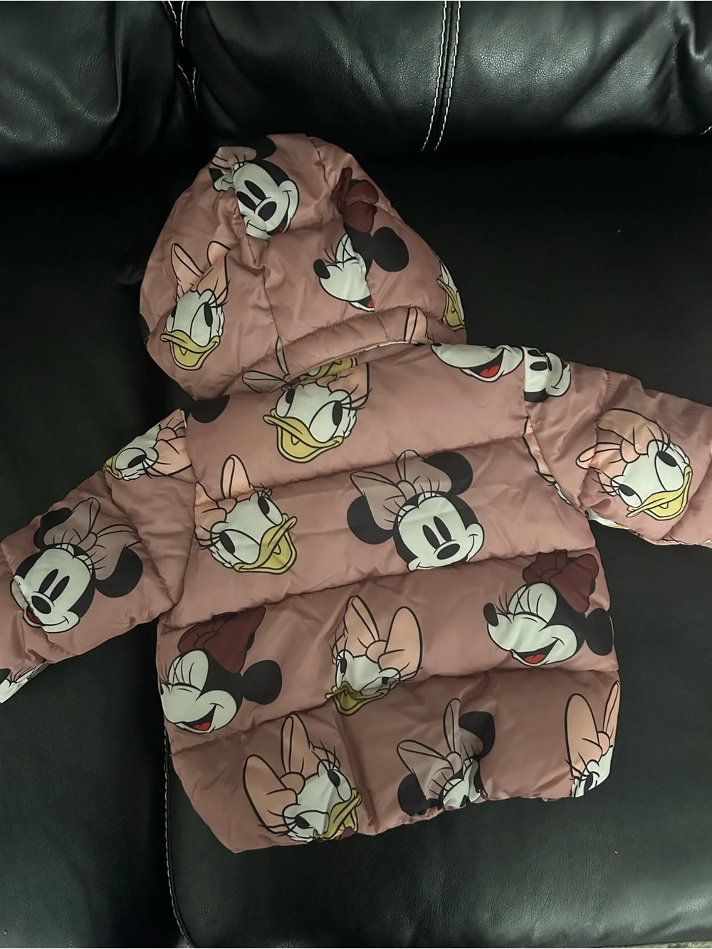 Baby Minnie Mouse Pink Puffer Jacket with Hood